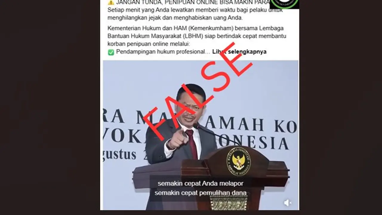 Cek Fakta Liputan6.com menemukan klaim video bantuan laporan penipuan online