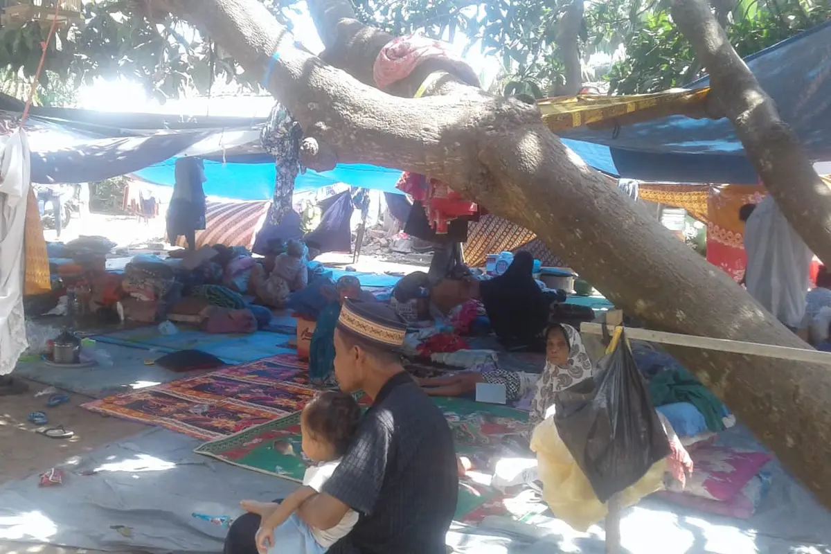 Pengungsi gempa Lombok (Liputan6.com/Sunariyah)