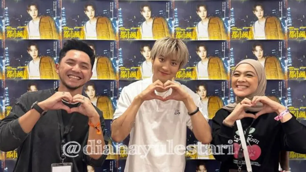 Momen Omesh dan Dian Ayu Lestari Ketemu Chanyeol EXO (credit: https://www.instagram.com/dianayulestari/)
