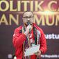 Ketua Umum Partai Solidaritas Indonesia (PSI), Giring Ganesha saat rangkaian pendaftaran Partai Politik Calon Peserta Pemilu 2024 di Gedung KPU, Jakarta, Rabu (10/8/2022). Diketahui, pendaftaran partai politik (parpol) untuk Pemilu 2024 sudah dimulai sejak awal Agustus lalu. (Liputan6.com/Faizal Fanani)
