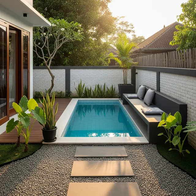 9 Ide Halaman Belakang Rumah dengan Kolam Renang Mini, Ciptakan Spot Relaksasi
