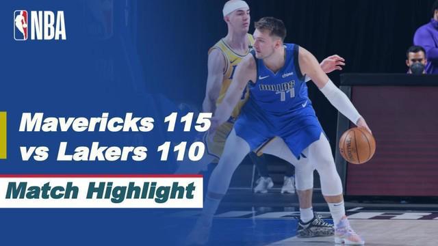 Berita video highlight NBA, Dallas Mavericks Permalukan Tamunya LA Lakers 115-110, Jumat (23/4/2021).