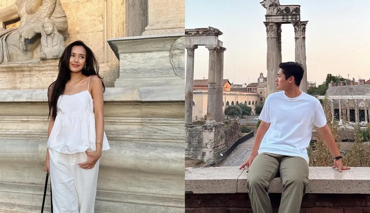 Potret lainnya memperlihatkan Beby tampil menawan dengan blus putih dan celana panjang. Sedangkan Rizki tampil kasual dengan kaus lengan pendek dan celana panjang warna army.  [@bebytsabina].