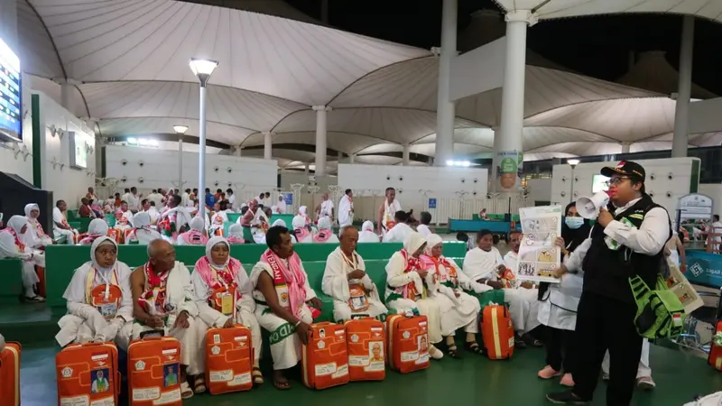 Jemaah haji Indonesia di Bandara King Abdulaziz, Jeddah. Darmawan/MCH