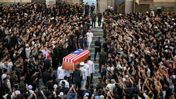 Mantan Perdana Menteri Malaysia, Abdullah Ahmad Badawi meninggal dunia pada Senin (14/4/2025) pukul 19.10 waktu setempat. (Mohd RASFAN/AFP)