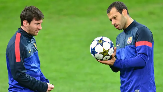 Lionel Messi dan Javier Mascherano