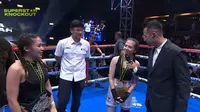 Lula Lahfah berhasil mengalahkan Zara Adhisty di event Superstars Knockout, Jumat (17/11/2023) malam. (YouTube Rans Entertainment)