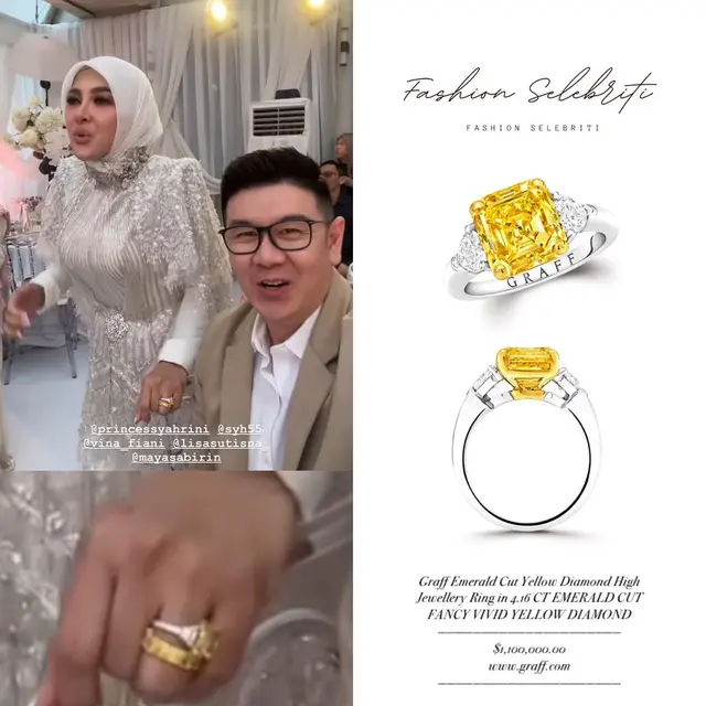 Cincin Syahrini terkenal mewah (Foto: Instagram @fashion_selebriti)