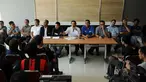 Forum Asosiasi Provinsi PSSI memberikan tanggapan seputar pembentukan tim 9 di kantor PSSI, Jakarta (5/1/2015). (Liputan6.com/Helmi Fithriansyah)