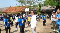 Ketua Komisi X DPR RI Syaiful Huda melakukan SKJ bersama ratusan pelajar di SMKN 1 Tirtamulya, Karawang, Jumat (9/12/2022).(Ist)