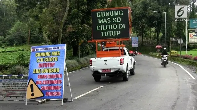 Menjelang libur panjang Imlek, polisi masih menutup jalur menuju Puncak. Penutupan masih terkait perbaikan jalan akibat longsor beberapa hari lalu