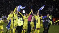 Pemain Tottenham Hotspur merayakan keberhasilan setelah menahan imbang Sheffield United (Reuters)