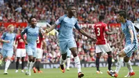 Striker Manchester City Kelechi Iheanacho usai cetak gol ke gawang Manchester United (Reuters)