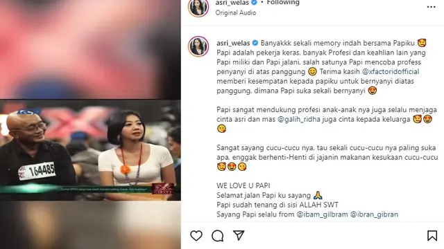 Asri Welas (Foto: Instagram/@asri_welas)