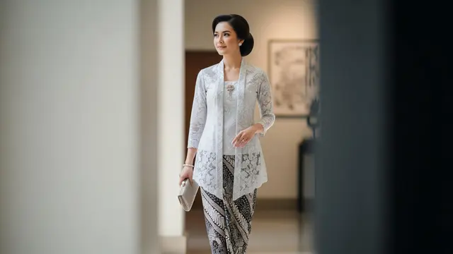 Model Dress Atasan Brokat Bawahan Batik 2025
