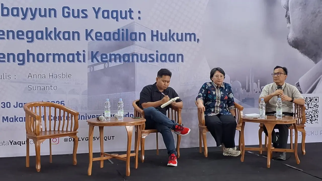Diskusi publik bertajuk “Tabayyun Gus Yaqut: Menegakkan Keadilan Hukum, Menghormati Kemanusiaan” yang digelar Forum Alumni Pergerakan Mahasiswa Islam Indonesia Universitas Indonesia (Forum Alumni PMII UI)