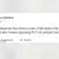 Postingan Chelsea di Facebook menunjukkan pembelaannya terhadap putra bungsu Trump, Barron (Facebook)