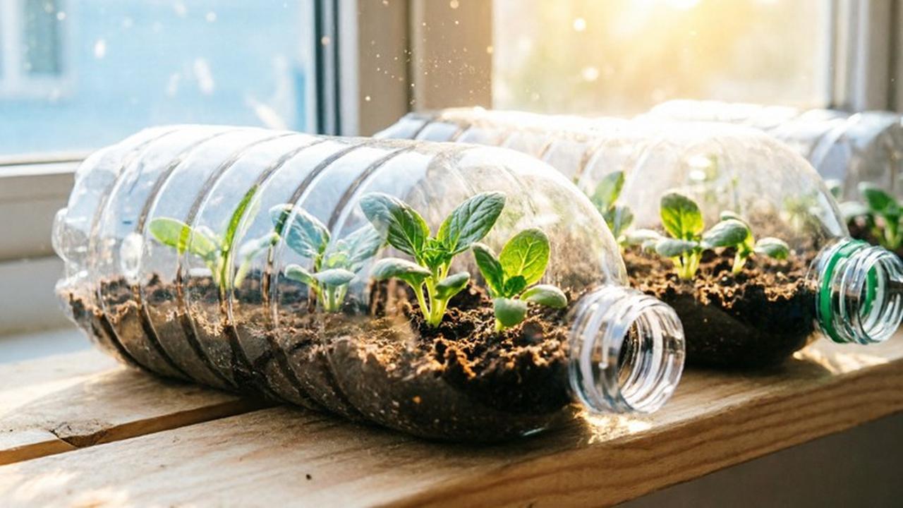 Cara Membuat Rumah Bibit Mini dari Botol Bekas (AI Generated)