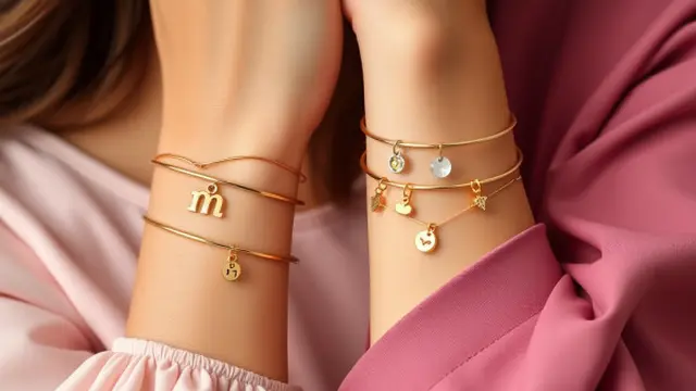 Gelang Keroncong dengan Charm Pribadi