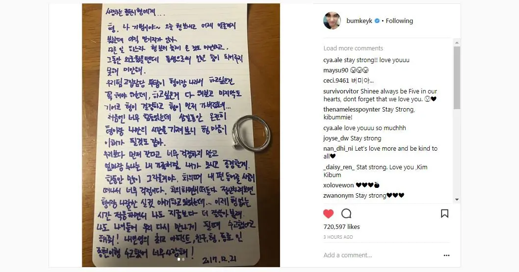 Key SHINee tulis surat mengharukan usai kepergian Jonghyun .