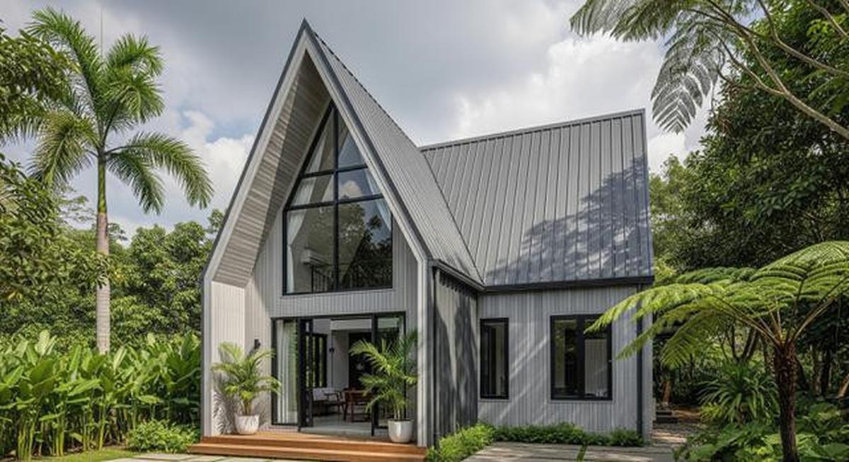 6 Desain Rumah Minimalis di Desa Atap Miring yang Estetik, Modern dan Fungsional