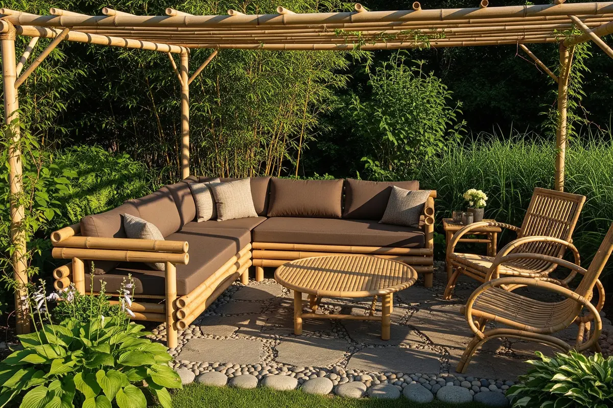 Tempat Duduk Kebun dari Bambu