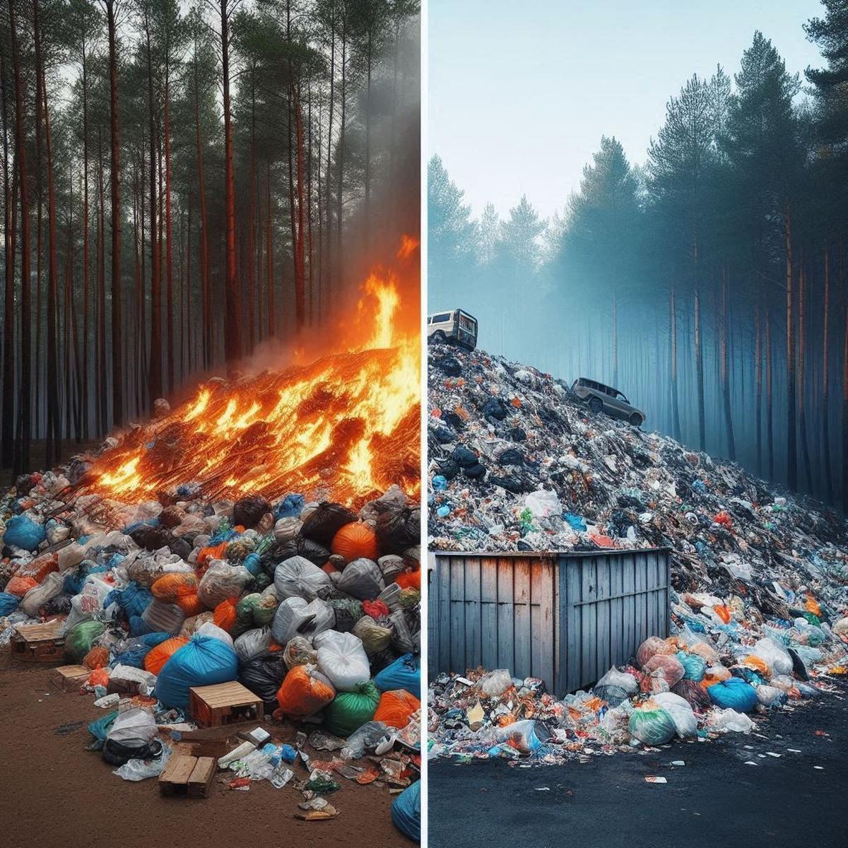 Ilustrasi Bakar Sampah Sembarangan
