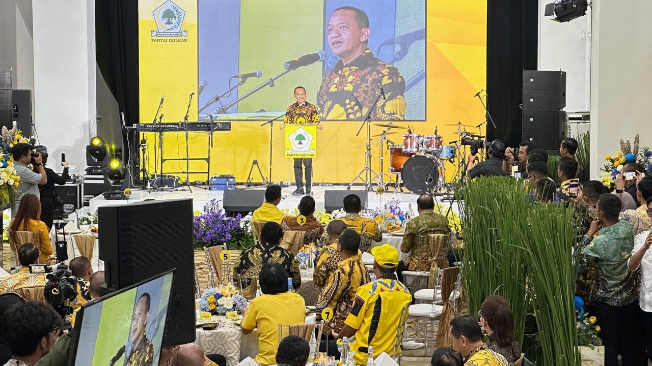 Bahlil Di Depan Anggota DPR RI Golkar Terpilih