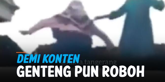 VIDEO: Demi Konten, 2 Remaja Nekat Joget di Atas Genteng, Endingnya Bikin Ngilu