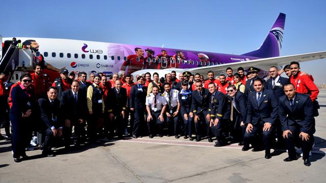 Pesawat Timnas Mesir untuk Piala Dunia 2018