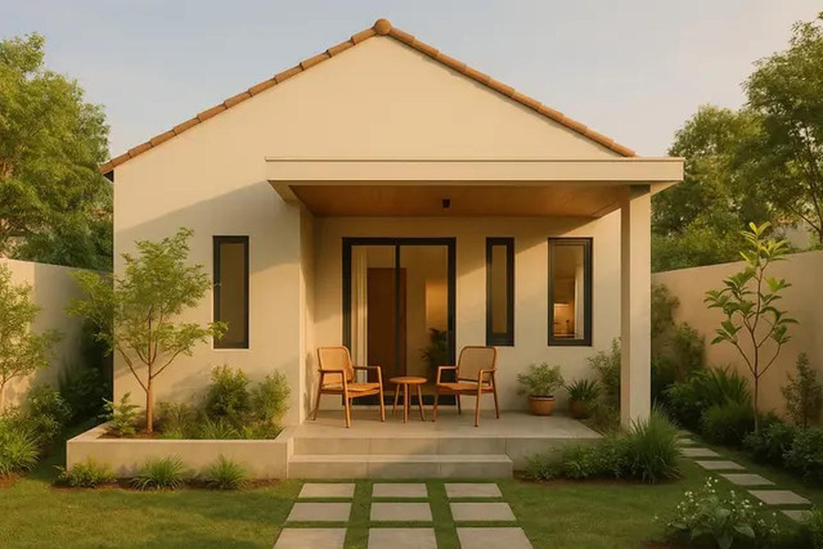 8 Inspirasi Desain Rumah Sederhana 6x8 Meter dengan Teras dan Taman Mini, Referensi Hunian Asri 2025