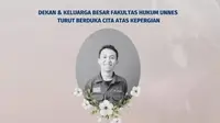 Iko Juliant Junior, mahasiswa Fakultas Hukum Universitas Negeri Semarang (Unnes) angkatan 2024, meninggal dunia pada Minggu, 31 Agustus 2025, di RSUP dr. Kariadi, Semarang. (Foto: Istimewa).