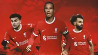 Liverpool - Luis Diaz, Van Dijk, Mo Salah (Bola.com/Adreanus Titus)