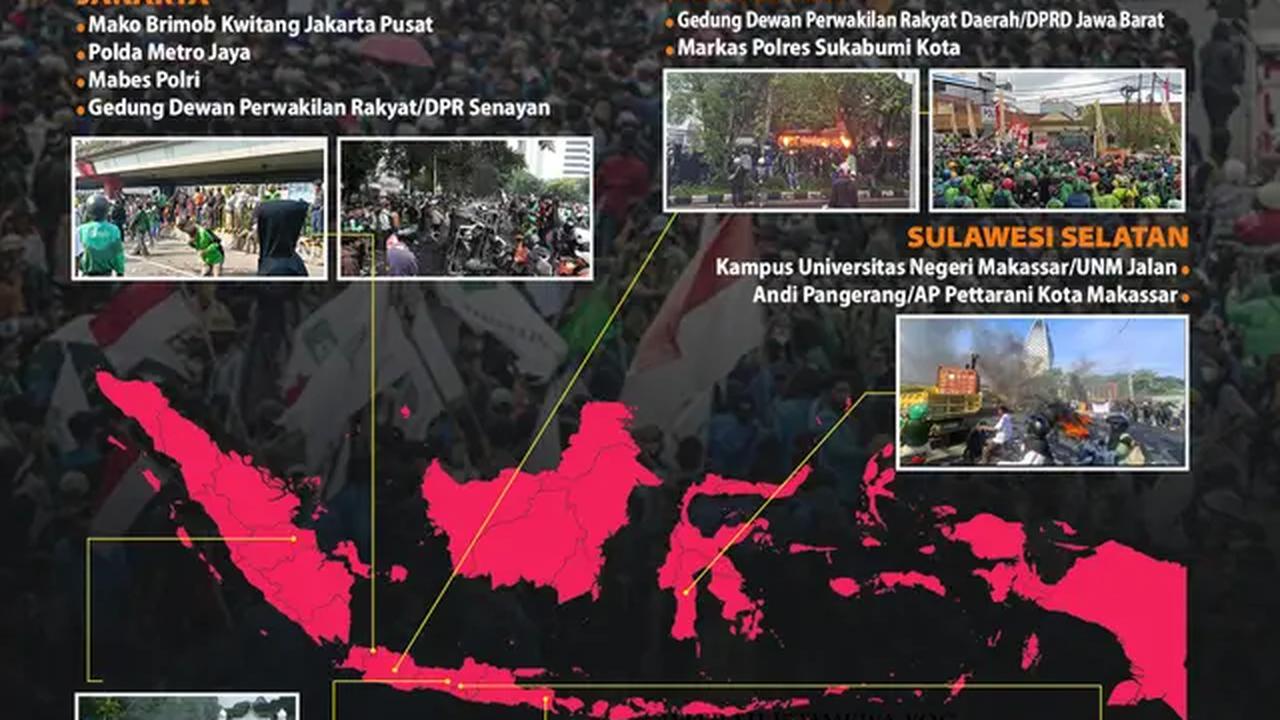 Infografis Titik-Titik Demo 29 Agustus 2025. (Liputan6.com/Abdillah)