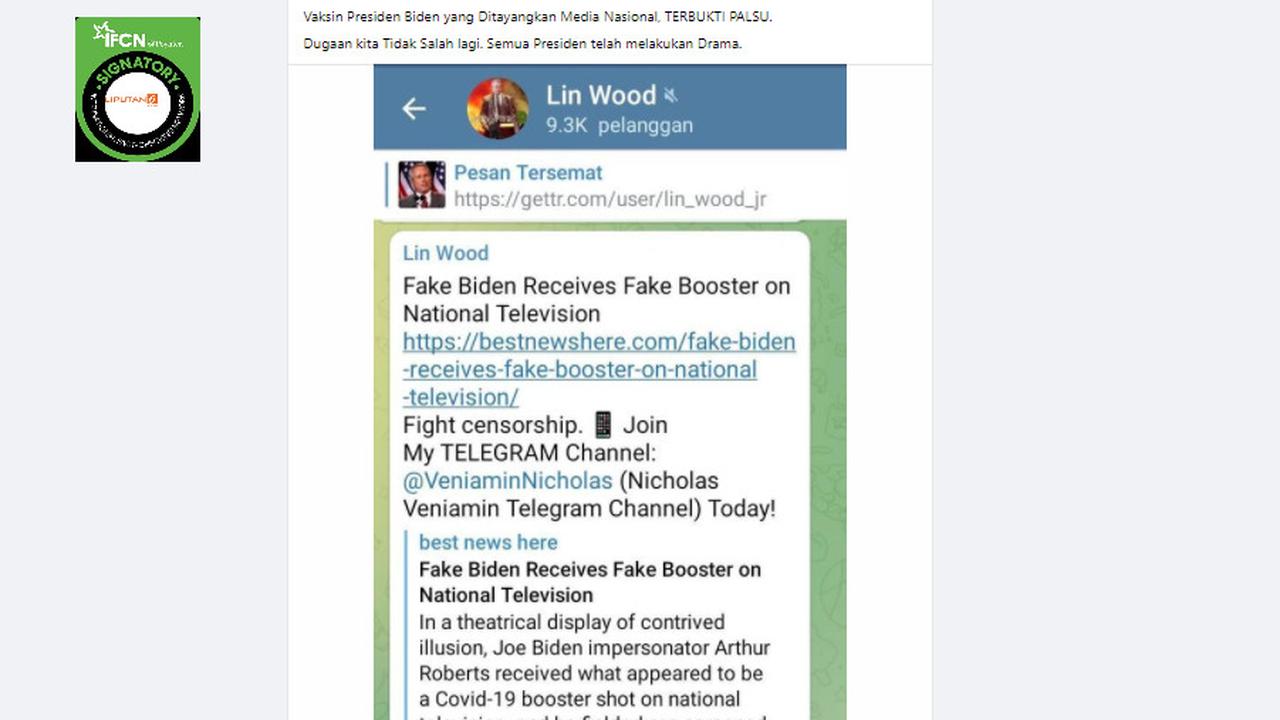 Cek Fakta Liputan6.com menelusuri klaim penyuntikan vaksin booster palsu pada Joe Biden