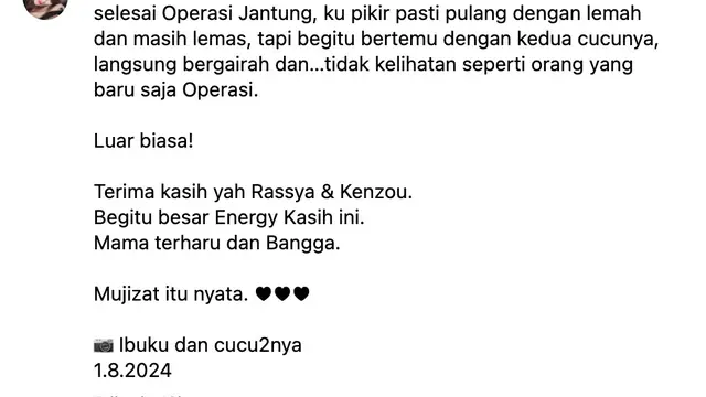Unggahan Tamara Bleszynski. (Foto: Dok. Instagram @tamarableszynskiofficial)