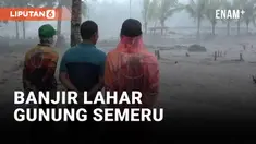 Gunung Semeru di Lumajang, Jawa Timur kembali muntahkan banjir lahar ke sejumlah daerah aliran sungai. Akibatnya satu dusun di seda Jugosari terisolir.