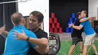 Pria di Los Angeles, Amerika Serikat, berhasil memecahkan rekor dunia dalam melakukan pelukan terbanyak dalam waktu satu menit. (Tangkapan layar Youtube)
