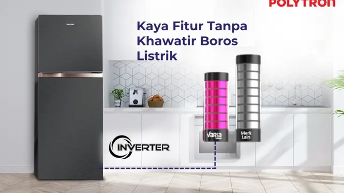 Kulkas Jumbo Metallic Inverter PRW 296Y dari POLYTRON