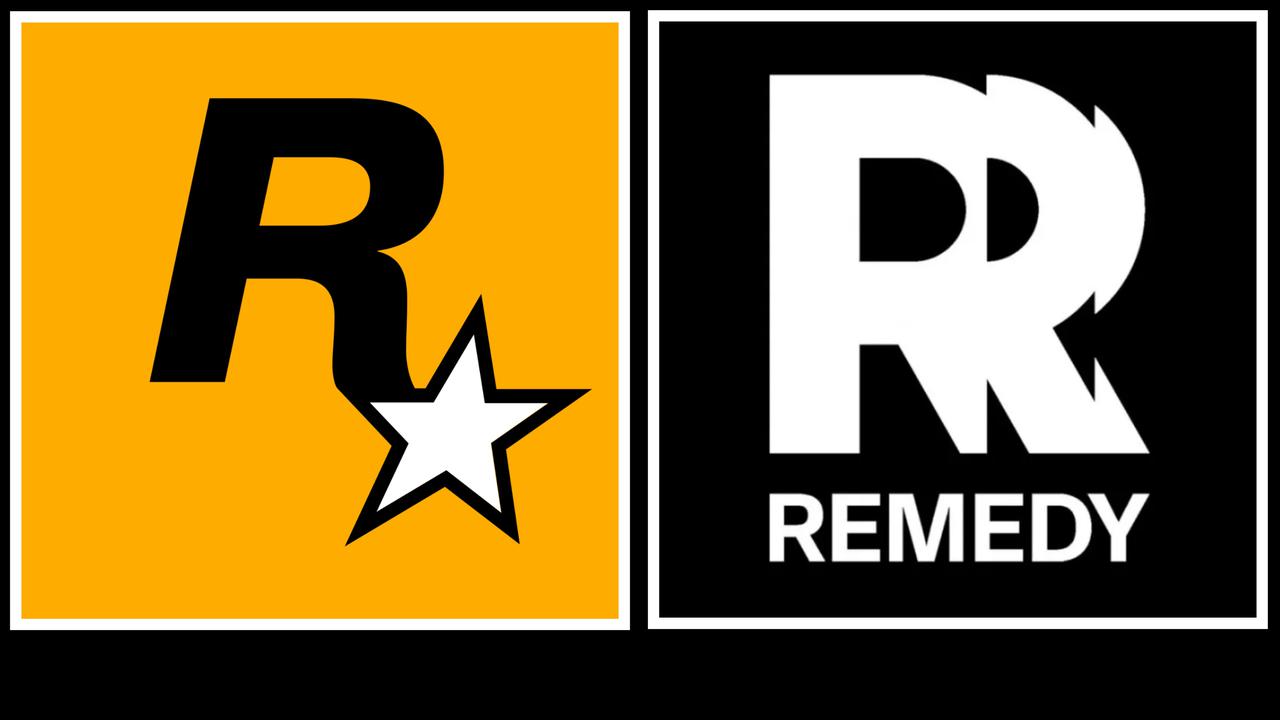 Logo Rockstar Games (kiri) dan Remedy Entertainment (kanan)
