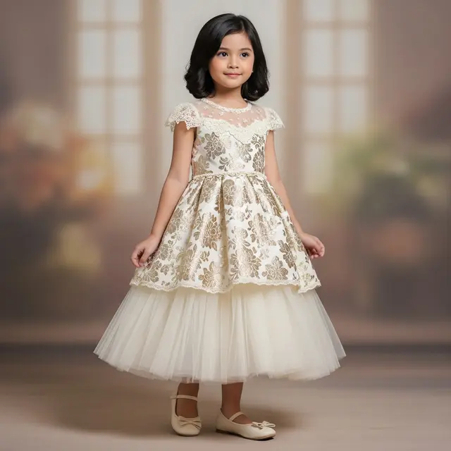 Model Dress Anak Kombinasi Brokat