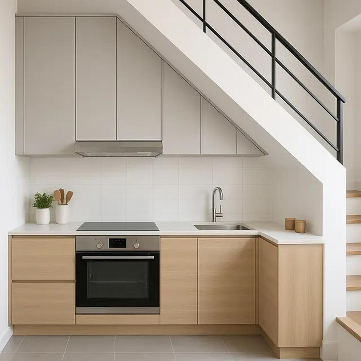 7 Desain Dapur Dekat Tangga, Inspirasi Interior Rumah Tahun 2025