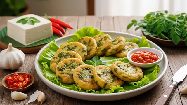 Masak Perkedel Tahu Daun Kelor