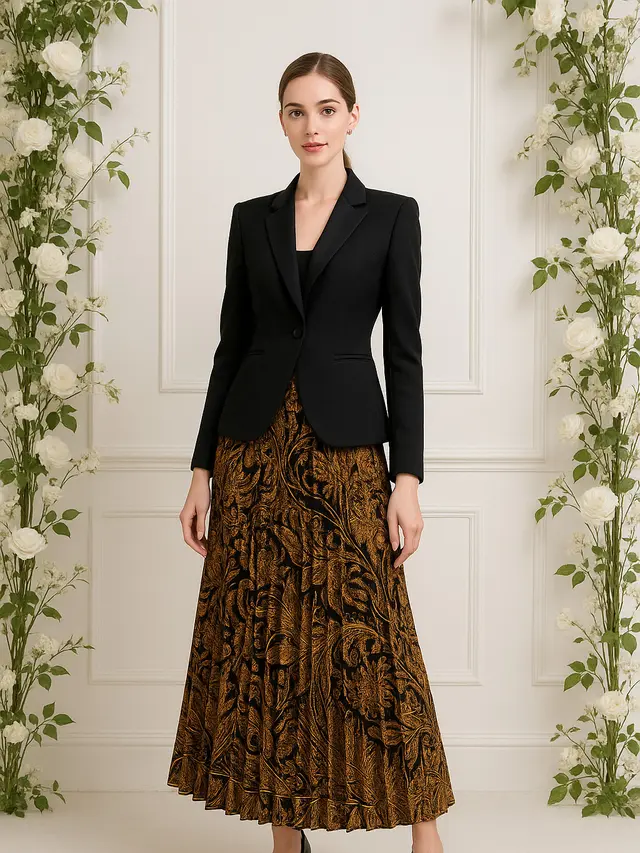 Padanan Rok Plisket Batik