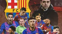 Barcelona - Xavi Hernandez dan Para Bintang Barcelona (Bola.com/Adreanus Titus)