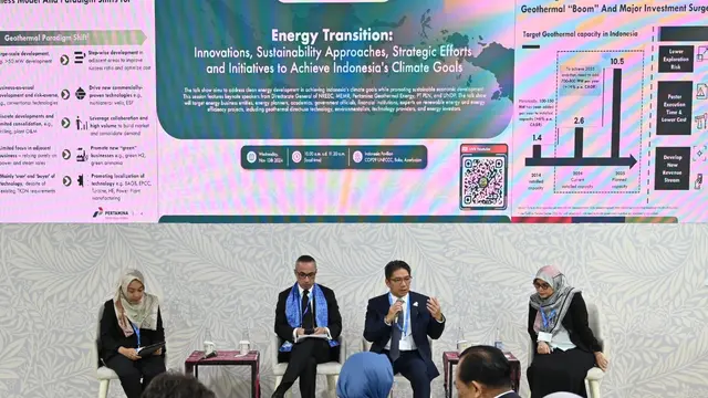 PT Pertamina Geothermal Energy Tbk (PGEO) menegaskan komitmen menjadikan Indonesia sebagai raksasa energi hijau dalam Conference of the Parties (COP) 29 di Baku, Azerbaijan. (Dok PGEO)