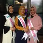 Almaas Isfadhilah, Laidatul Azura, dan Nurlela Noho, para finalis Puteri Muslimah Indonesia 2019. (Liputan6.com/Putu Elmira)