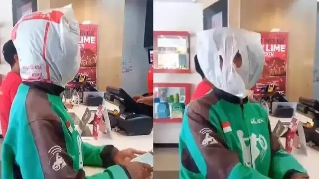 10 Potret Nyeleneh Orang Pakai Kantong Plastik Ini Kreatif Banget