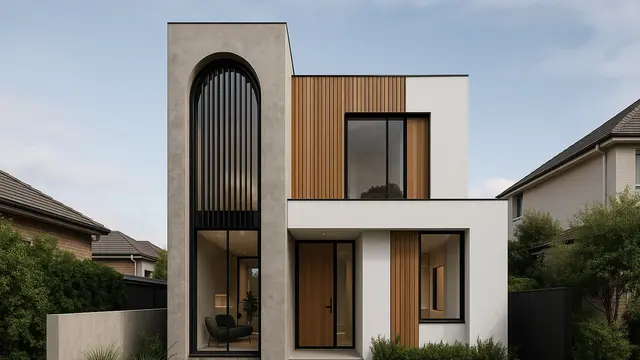 Desain Rumah L‑Shape Untuk Lahan Sempit/Ilustrasi Gambar Oleh AI