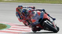 Pembalap Ducati, Andrea Dovizioso jadi yang tercepat pada sesi WUP MotoGP Catalunya 2018. (LLUIS GENE / AFP)